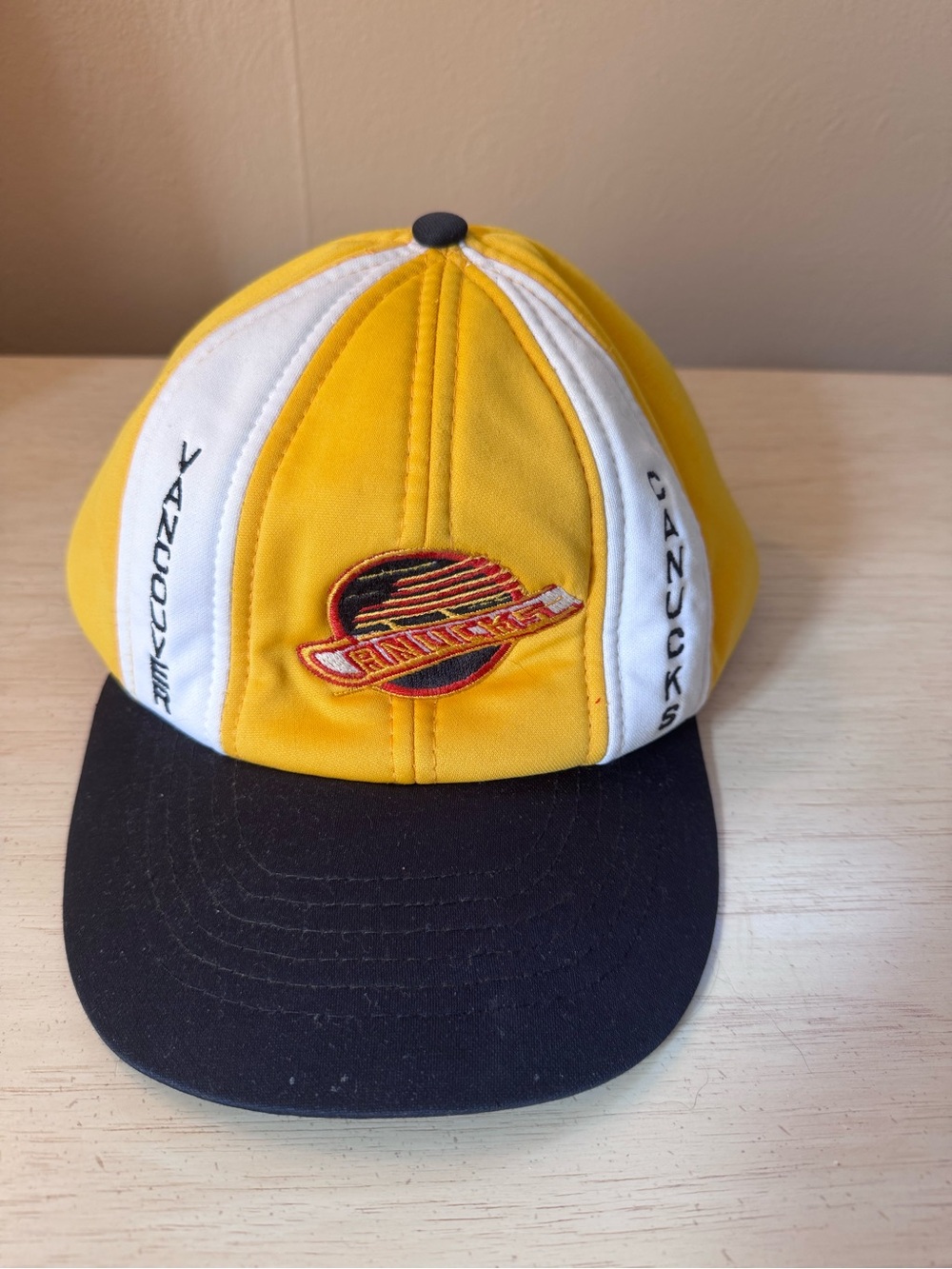 NHL Vancouver Canucks Yellow White Black Panel Snapback Hat